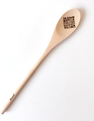Personalized Folk Design Engraved Wooden Spoon