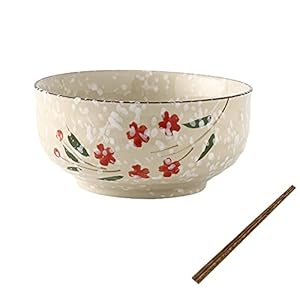 Japanse Stijl Ramen Soepkom, Enkele Retro Handgeschilderde Onderglazuur Keramische Slakom Met Grote Capaciteit…