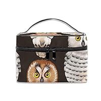 Dkhh Forest and Polar Owls Travel Makeup Bag Cosmetic Cases Organizer Portable Storage Bag for Cosmetics Makeup Brushes Toiletry Travel Accessories