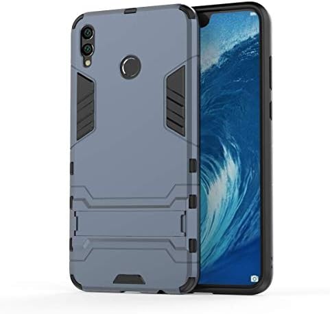 KISCO for Samsung Galaxy M30 Case,TPU+PC Hybrid Armor Cover ShockProof Anti-Scratch Foldable Holder Dual-Layer Protective Case for Samsung Galaxy M30-Navy Blue