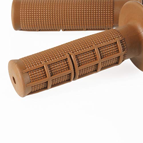 Onway Brown Handlebar Grips for Motorcycle Cat Suzuki Yamaha with Soft TPR Material, Brown