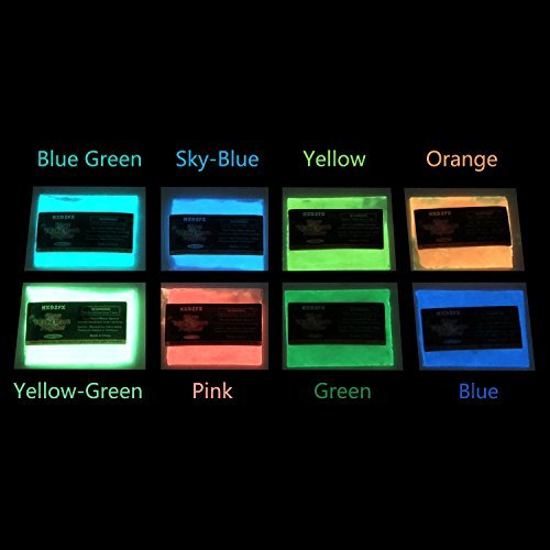 Glow in The Dark Pigment Powder Luminous Powder(Set of 8 Packs 0.53oz Each) Safe Non-Toxic,for Slime Nails,EDM Music Festivals,Resin,Concerts,Halloween (8 Packs 0.53oz Each)