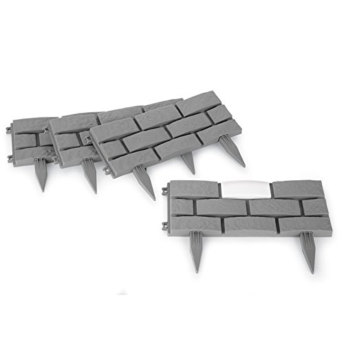 Solar Garden Stone Look Border Stakes - Set Of 4