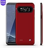 Galaxy S8 Plus Battery Case,FIDEA 5000mAh Rechargeable Slim External Battery Case,With Rechargeable External Battery,Portable Charger Power Bank Cover for Samsung Galaxy S8 Plus(Red Rose)