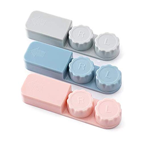 3 pcs Contact Lens Case Travel Kit Cute Eye Contact Storage Organizer Holder Leak Proof with Applicator Remover Tool Box Eye Care Kit