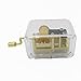 Helen Zora 18 note Acrylic Clear Gold Hand Cranked Gurdy Musical Mechanism Music Box (Edelweiss)