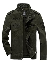 Chouyatou, campera con mangas largas, cremallera completa y tiras de hombro, para hombre, estilo casual
