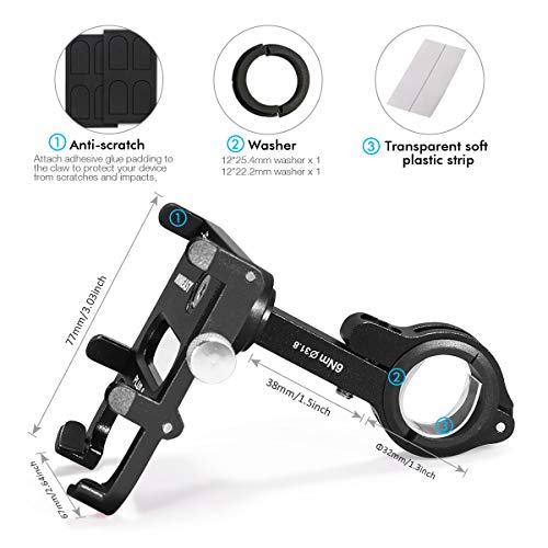 HOMEASY Universal Bike Phone Mount Motorcycle Handlebar Cellphone Bicycle Holder Adjustable, Fits iPhone X, XR, 8 | 8 Plus, 7 | 7 Plus, Galaxy S9, S8, Holds Phones from 3.5-7" Wide【Fall Prevention】 - Thumbnail 6