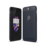 OnePlus 5 Case, Mangix [Scratch Resistant] Super Lightweight Ultra Slim Thin Carbon Fiber Scratch Resistant Shock Absorption Soft TPU Protective Cover For OnePlus 5 A5000 (Blue)