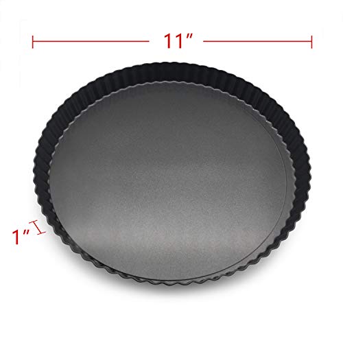 Non-Stick Tart Pan with removable bottomï¼Œ 11 Inch Large Bottomless Quiche Pan, Shallow Tart Pie Pan.