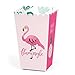 Big Dot of Happiness Pink Flamingo - Party Like a Pineapple Tropical Summer Favor Popcorn Treat Boxes Set 12