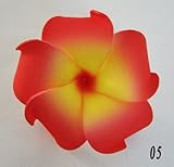 Hawaiian Plumeria Foam Flower Hair Clip Choose Color (05 Red Yellow)