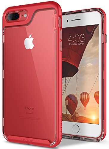 Caseology [Skyfall Series] Case for iPhone 7 Plus / iPhone 8 Plus - Slim Design Clear Transparent Protective Scratch Resistant Air Space Cushion Cover - (Red)