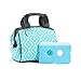 Fit & Fresh 902FFST1709 Wo Charlotte Insulated Lunch Bag for Women Girls with Ice Pack, Ideal for Work School, Zips Closed, Aqua Ikat Drop, 9