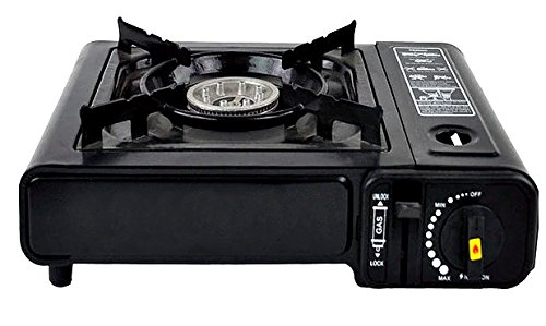 Unique Imports Award Winning Portable Outdoor Camping Butane Gas Stove Full Stainless Steel Body with Electronic Ignition and Carrying Case