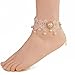 Lace Anklets Sexy Beads Foot Sandal Beach Wedding Jewelry Lace Ankle Bracelet for Women Girls White