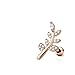 CZ Micro Paved Leaf Top 316L Surgical Steel WildKlass Cartilage, Tragus Barbell Studs (Rose Gold/Clear)