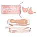WENDYWU Professional Ballet Pointe Shoe for Kids Girl and Ladies Pink PU Soled Ballet Pointe Dance Shoes with Toe Pads