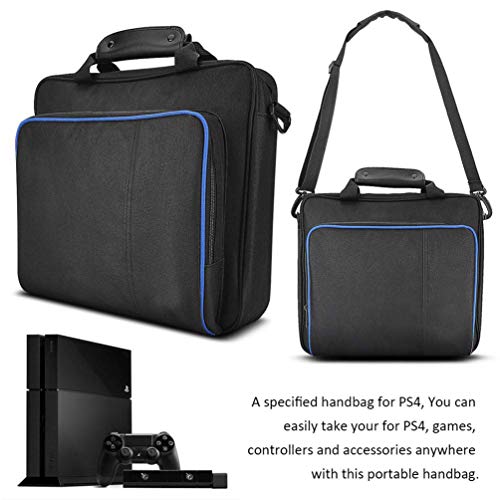 Game Machine Bag Backpack Storage Travel Shoulder Handbag Solid Chain Fashion Comfort Handle Suitable for PS4 -Black - Thumbnail 4