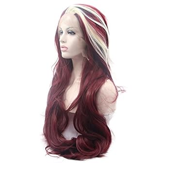 Amazon Com Melody Silver Red Mixed Color Ombre Synthetic Lace