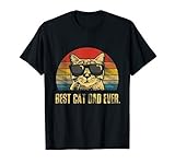 Mens Best Cat Dad Ever T-Shirt Funny Cat Dad Father Vintage Gift T-Shirt