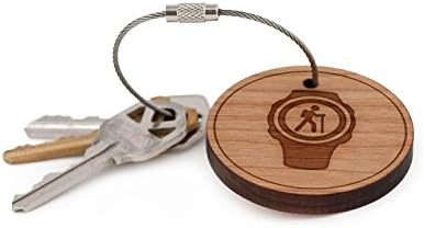 Trekking Watch Keychain, Wood Twist Cable Keychain - Large