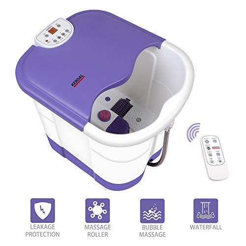All in one deep Foot & Leg spa Bath Massager w/Motorized Rolling Massage, Heat, Wave, O2 Bubbles, Wa - //coolthings.us
