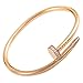 L&H Jewelry - Women's Stainless Steel Nail Love Bangle Bracelet - Rose Gold Color Box Included
