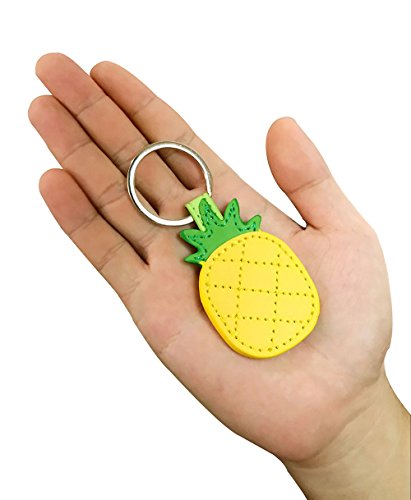 Leather Pineapple Keychain Bag Charm Car Cell Phone Decor Ornament, Gifts for Her