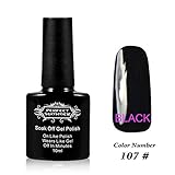 Perfect Summer Black Colors Gel Nail Polishes UV/LED Light Soak Off Nail Lacquers French Manicure Art (10ml,1 bottle)