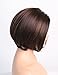 AIVA Glueless Bob Synthetic Lace Front Wigs for Women Side Part Natural Synthetic Hair Replacement Brown Wig (Brown, 8 inch)