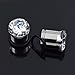Longbeauty 2Pcs Single Flare Stainless Steel White Zircon Set Clear CZ Tunnel Expander Plugs Stretcher With O-Ring (#Clear-4mm(6g))