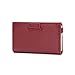 iPulse Minimalist Slim Wallet With RFID Protection - Tokyo Series Full Grain Leather Card Holder Case With Elastic Money Clip Band - [ Handmade ] [ Hold Up To 12 Cards] [ Ultra Mini Size ] (Wine Red)