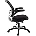 Modway Edge Mesh Back and Mesh Seat Office Chair In Black With Flip-Up Arms in Black