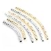 BEADNOVA 30pcs Silver and 14k Gold Plated Twist Curved Long Noodle Tube Beads for Jewelry Making Bracelet (1.5mm x 30mm)