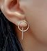 Circle Threader Silver Earrings Long Dangle Earrings Circle Ear Jacket Dainty Everyday