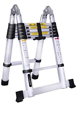 Telescoping A Frame Ladder Extension Ladders 12.5 Feet 330 Pounds Capacity