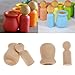 Hacloser 10Pcs/set Wooden Peg Dolls Unfinished, People Nesting Set DIY Craft For Paint Stain Ornament Decorations