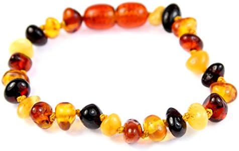 100% Genuine MIX Amber Anklet/Bracelet Knotted from UK Dristriibutor 12-23CM
