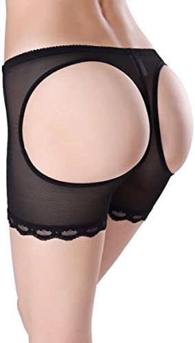 Hansme Womens Butt Lifter BodyShorts Shapewear Butt Enhancer Control Panties,Black,XXL(Waist:29-31'')