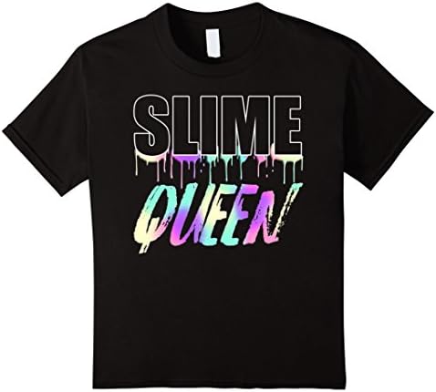 Kids Slime Queen Pastel Slimey Dripping T-Shirt 4 Black