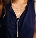 Leiothrix Ladies Fashion Layered Bar Necklaces Chain Pendant Jewelry for Women and Girls