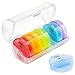 Weekly Pill Organizer - Daily AM PM Pill Box,Round Medicine Organizer,7 Day Pill Container, Vitamin Organizer,Travel Pill Keeper - Twice-A-Day