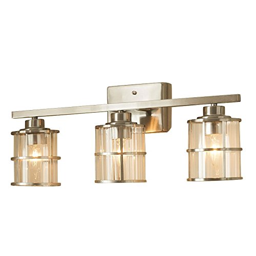 allen + roth 3-Light Kenross Brushed Nickel Bathroom Vanity Light