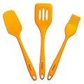 Deiss ART 3-piece Silicone Utensil Set - Slotted Turner, Spatula, Pastry Brush - Hygienic Design - Safe for Non-stick Cookware - Heat-Resistant - Dishwasher Safe