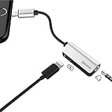 Baseus Lightning to 3.5mm Headphone Adapter Listen & Charge for iPhone X,iPhone 8/8Plus,iPhone 7/7Plus(Support iOS 10.3; iOS 11)