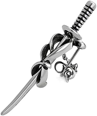 Amazon Ear ブランド名 2pieces ステンレスアクセサリー 片耳用ピアス メンズ 日本刀 和 片耳用売り ピアス 通販