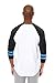 NFL Men's Carolina Panthers T-Shirt Raglan Baseball 3/4 Long Sleeve Tee Shirt, Large, White