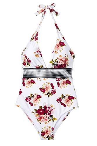 CUPSHE-Hochsommer-Blumen-Neckholder-Badeanzug