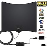 TV Antenna, 2019 New HDTV Indoor Digital Amplified TV Antennas 130+ Miles Range with Amplifier TV Signals, Indoor Antenna for 4K1080P HD Free Local TV Channels-Support All TV's-16.5ft Coax Cable
